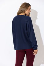 Navy Recycled Yarn Slouch