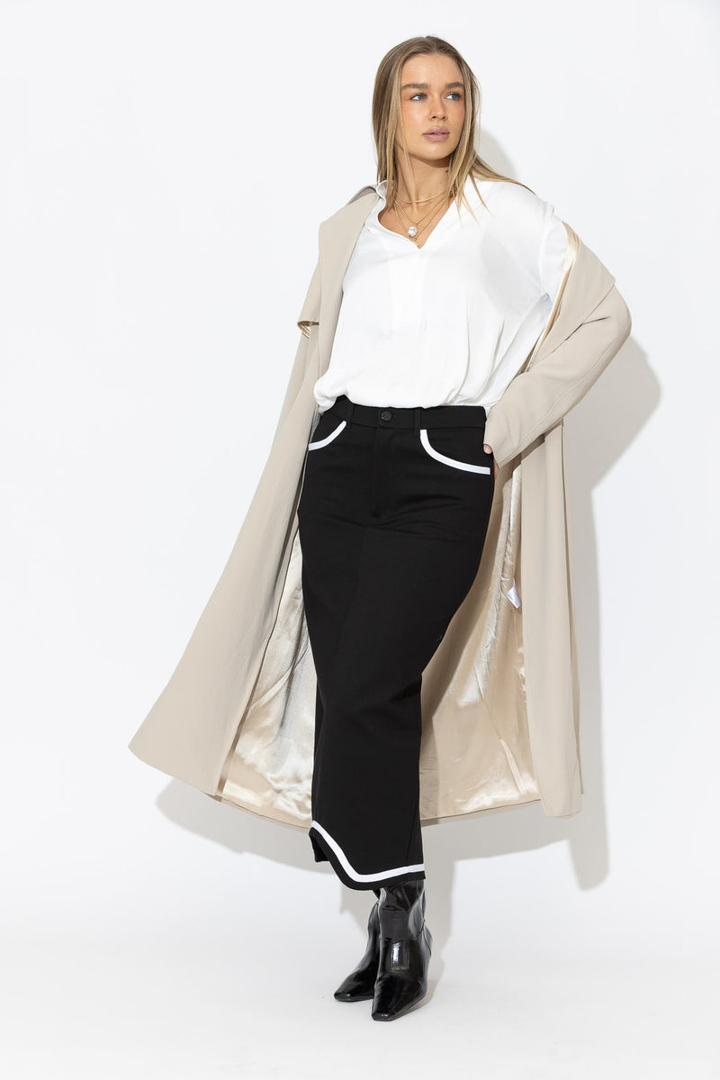 Black Ponte Coco Skirt