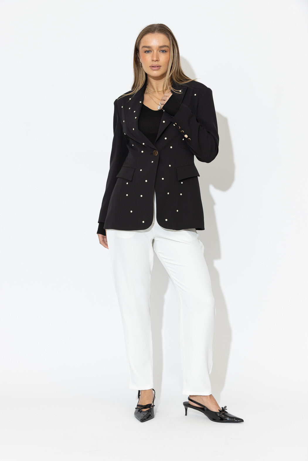 Black Euro Pearl Mia Blazer