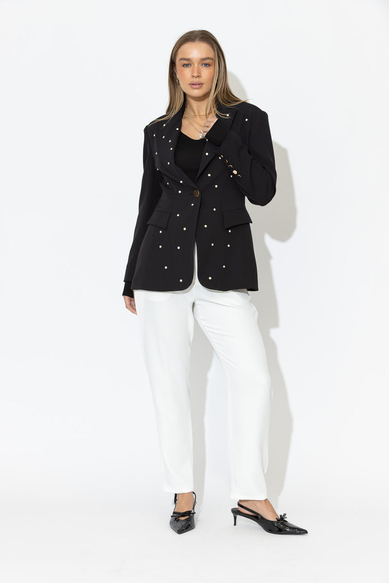 Black Euro Pearl Mia Blazer