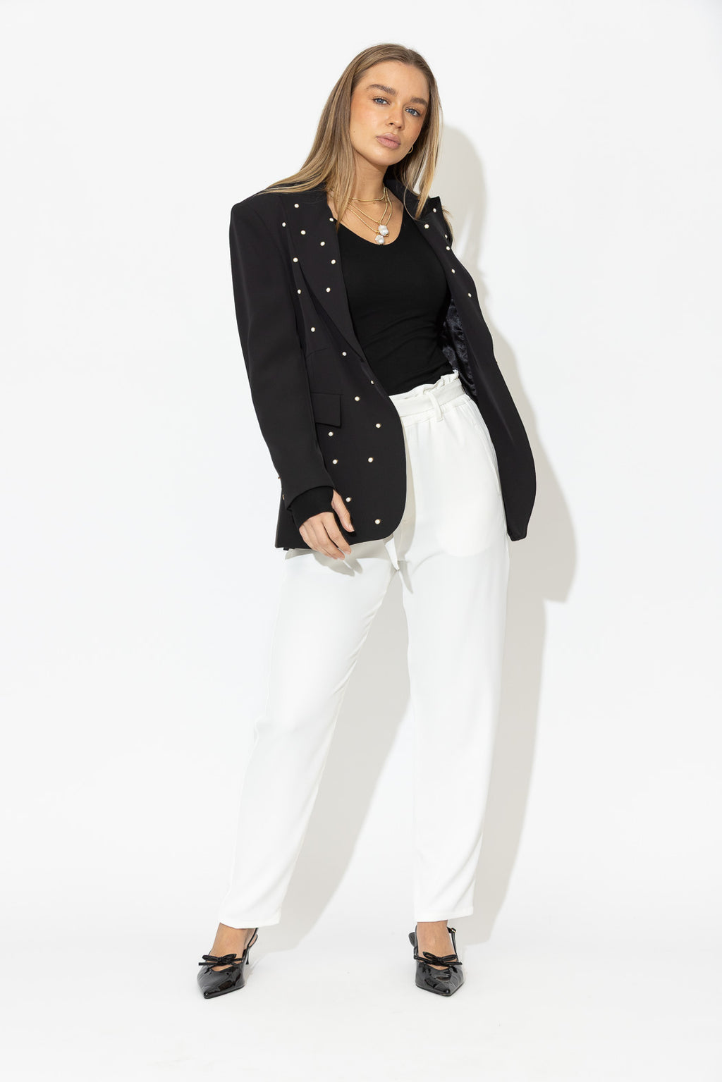 Ivory Euro Paperbag Pant