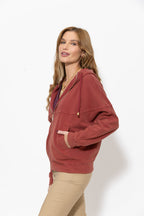 Soft Burgundy Washed Cotton Dolman Jacket