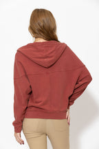 Soft Burgundy Washed Cotton Dolman Jacket