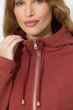 Soft Burgundy Washed Cotton Dolman Jacket
