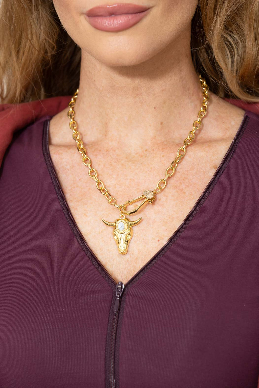 Gold Rodeo Diamonte Clip Necklace
