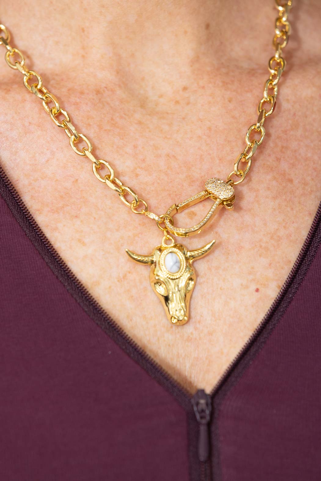 Gold Rodeo Diamonte Clip Necklace