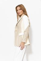 Ivory Faux Leather Mia Blazer