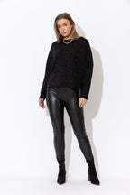 Black Faux Leather Classic Miracle Pant