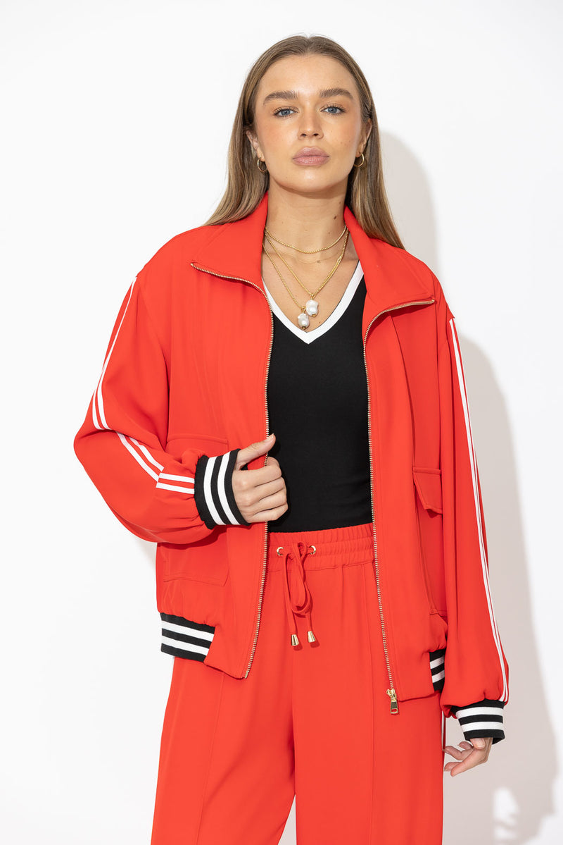 Red Euro Athleisure Jacket