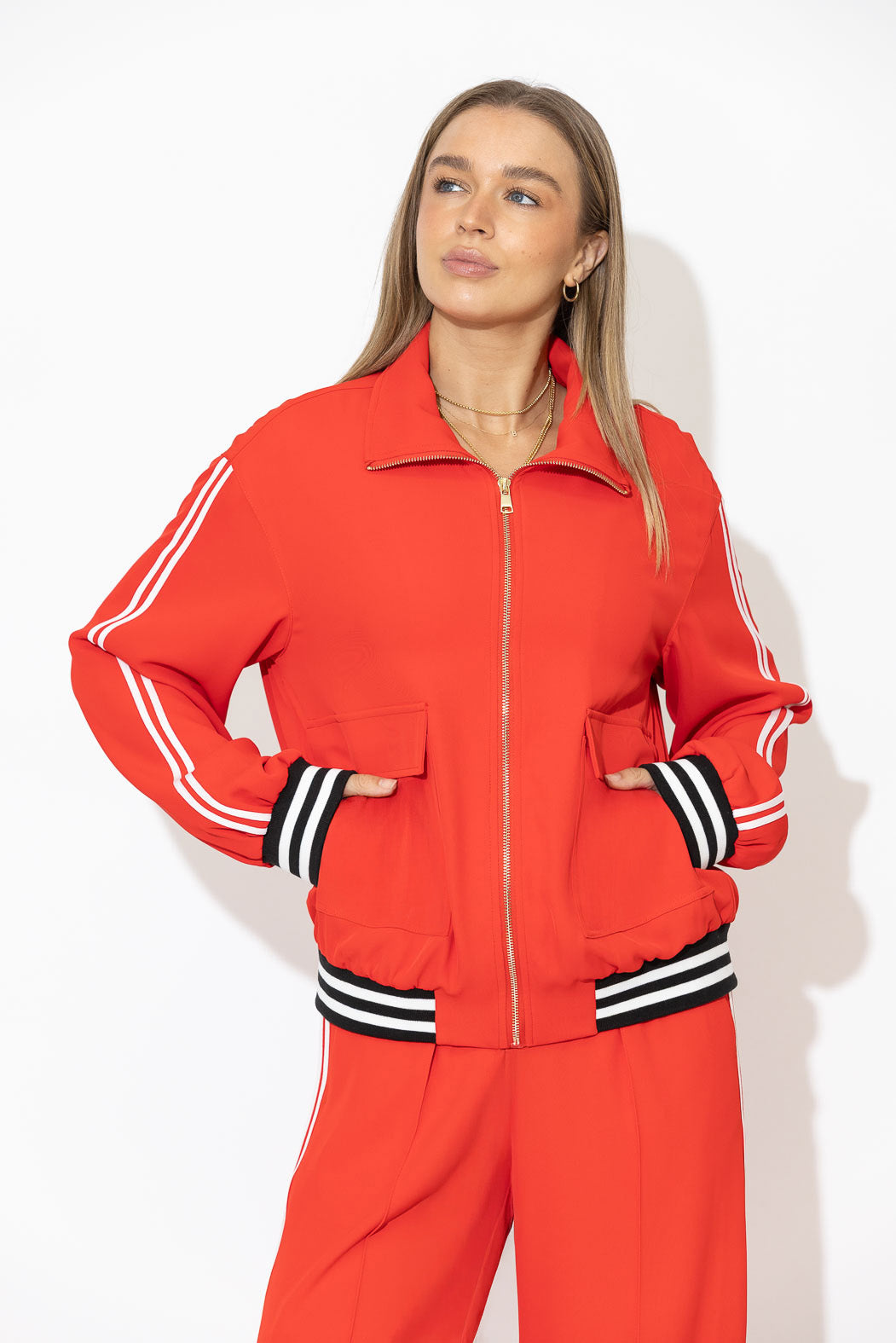 Red Euro Athleisure Jacket