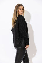 Black Recycled Yarn Slouch Knit