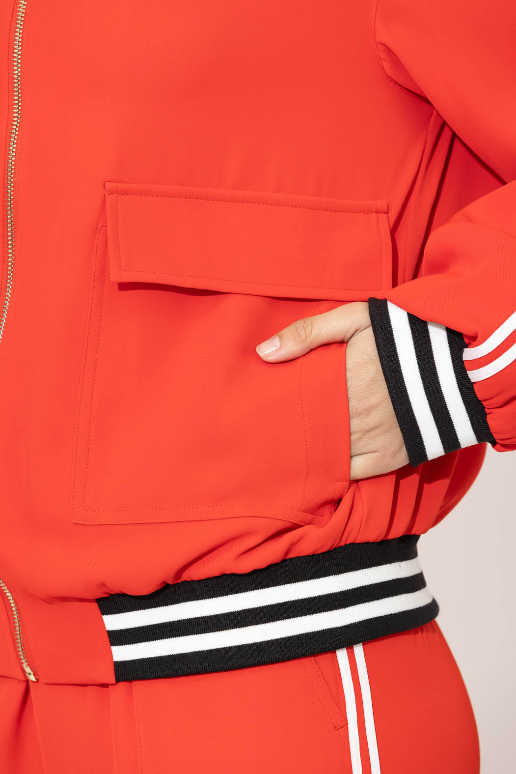 Red Euro Athleisure Jacket
