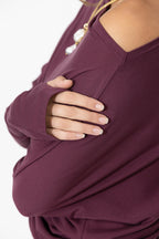 Cherry Tencel Drape Top