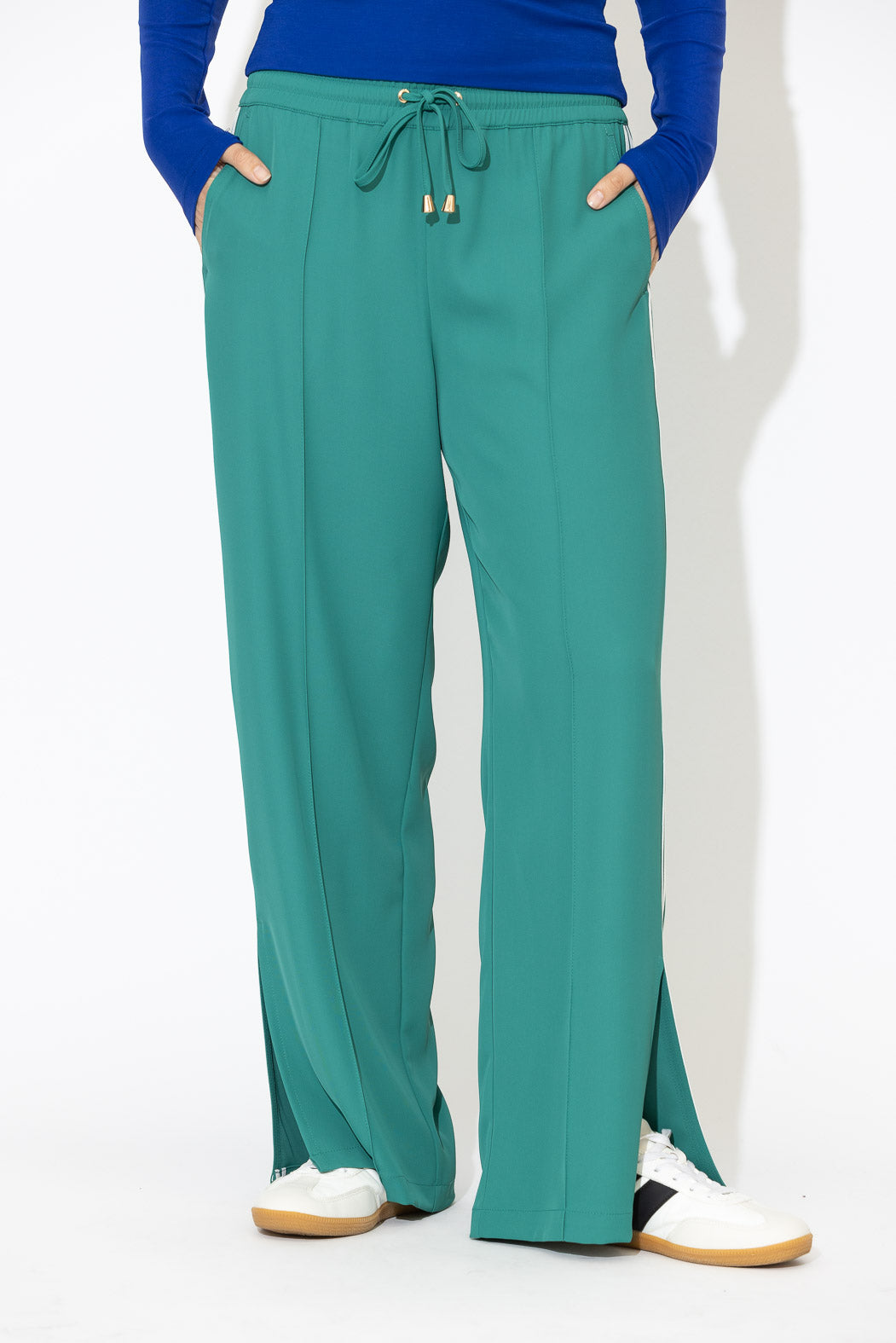 Teal Euro Pintuck Sport Pant