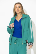 Teal Euro Athleisure Jacket