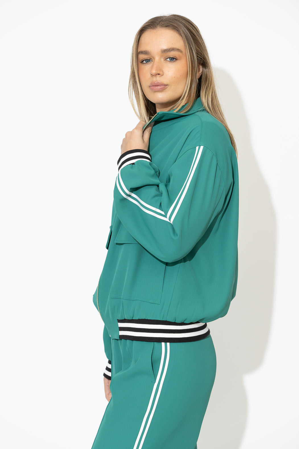 Teal Euro Athleisure Jacket