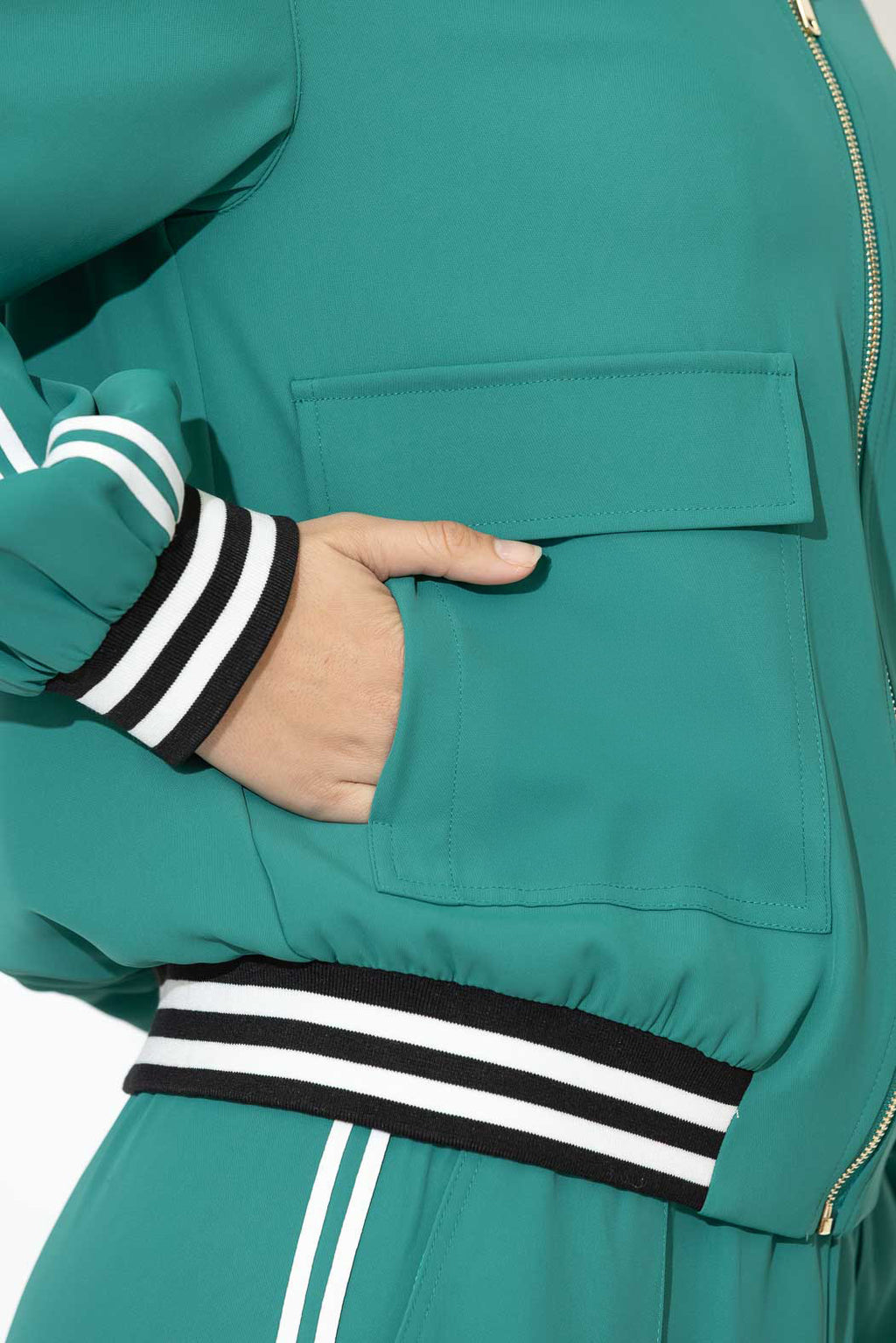 Teal Euro Athleisure Jacket