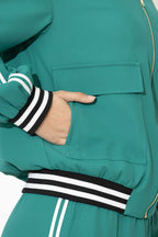 Teal Euro Athleisure Jacket