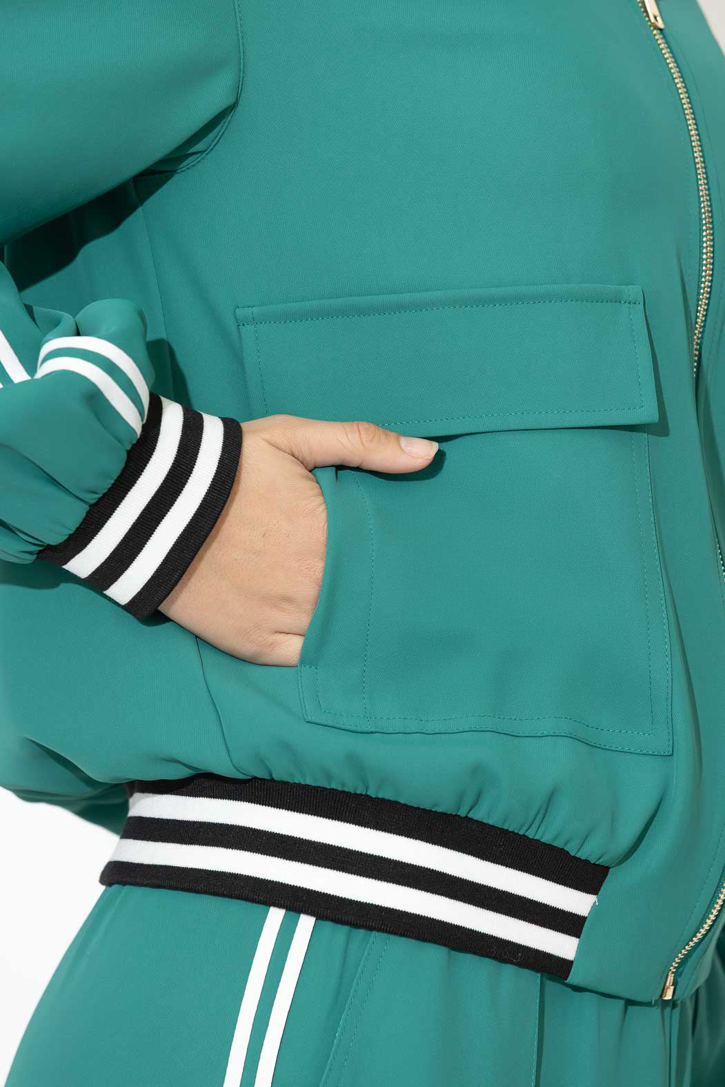 Teal Euro Athleisure Jacket