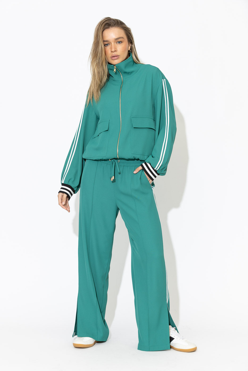 Teal Euro Athleisure Jacket
