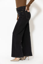 Black Button Front Jean