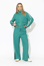 Teal Euro Pintuck Sport Pant