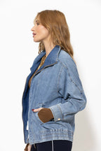 Mid Denim Bomber Jacket