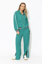 Teal Euro Pintuck Sport Pant
