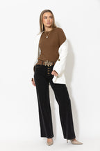 Black Button Front Jean
