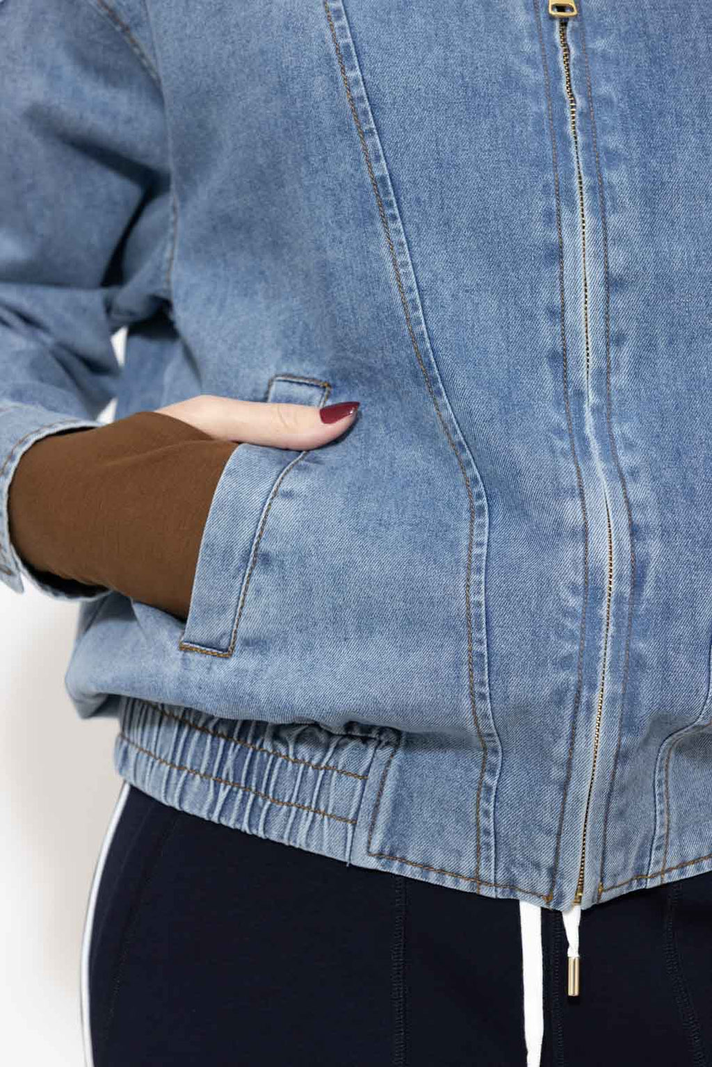 Mid Denim Bomber Jacket