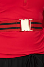 Red Stripe Elasticated Belt