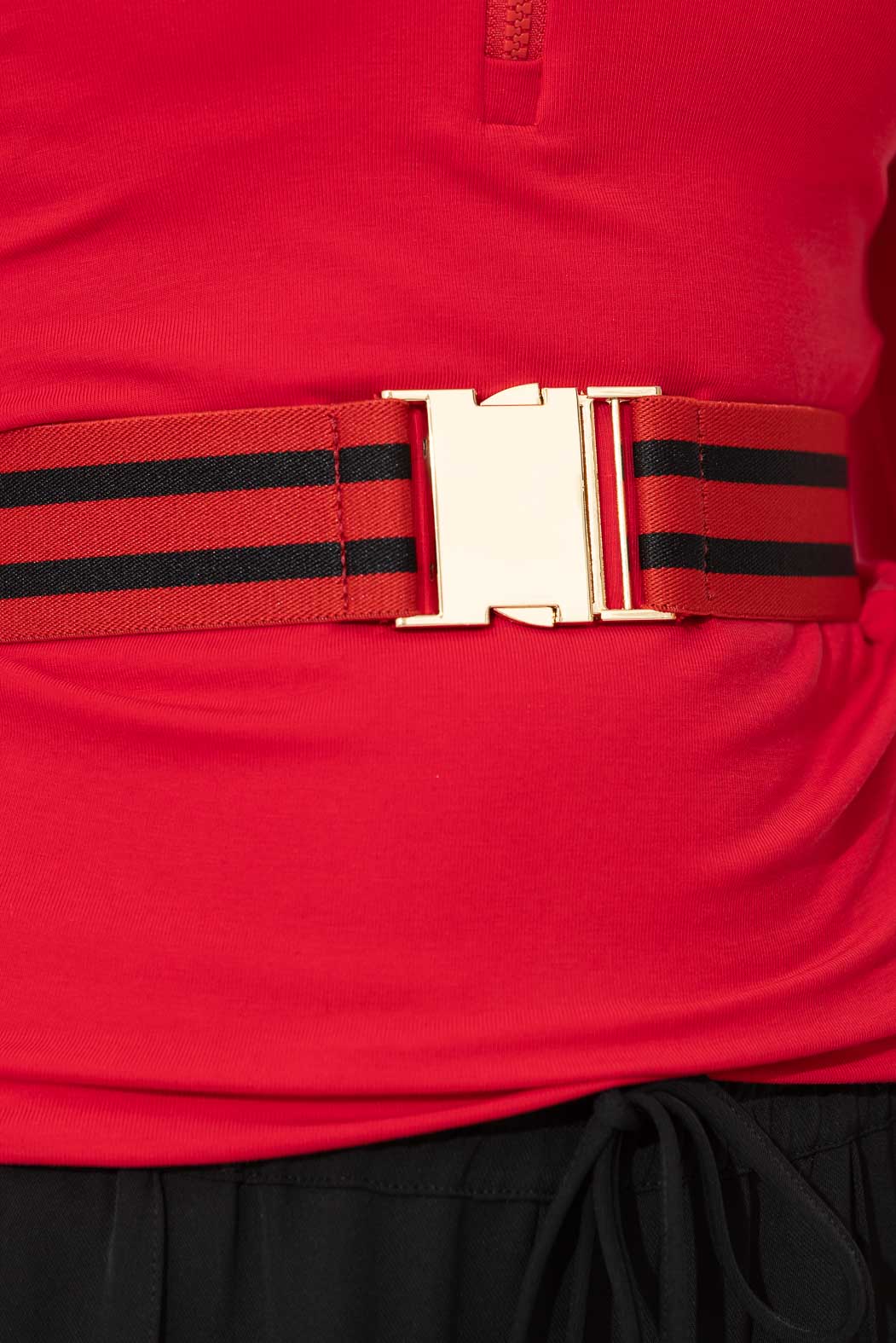 Red Stripe Elasticated Belt