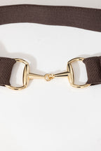 Chocolate Elasticated Horsebit Belt