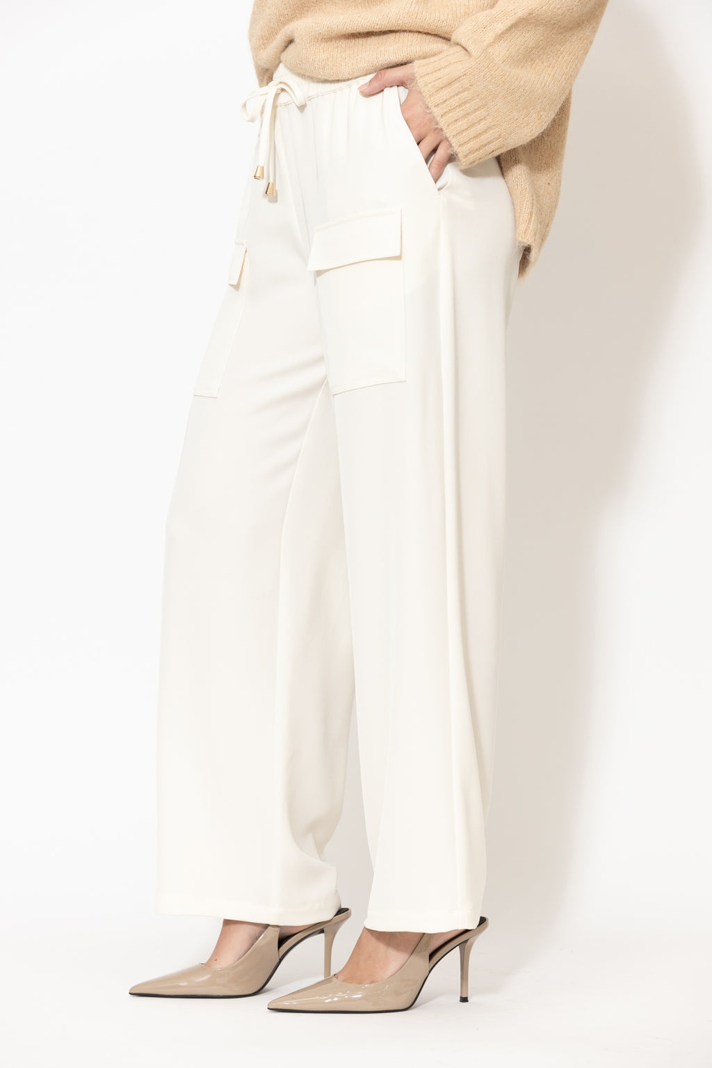 Ivory Lustra Cargo Pant