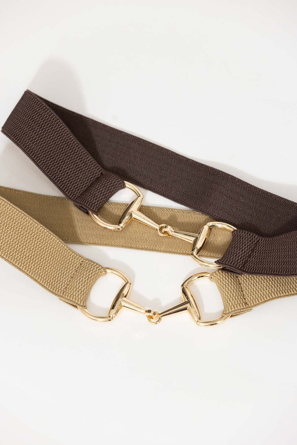 Taupe Elasticated Horsebit Belt