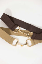 Taupe Elasticated Horsebit Belt