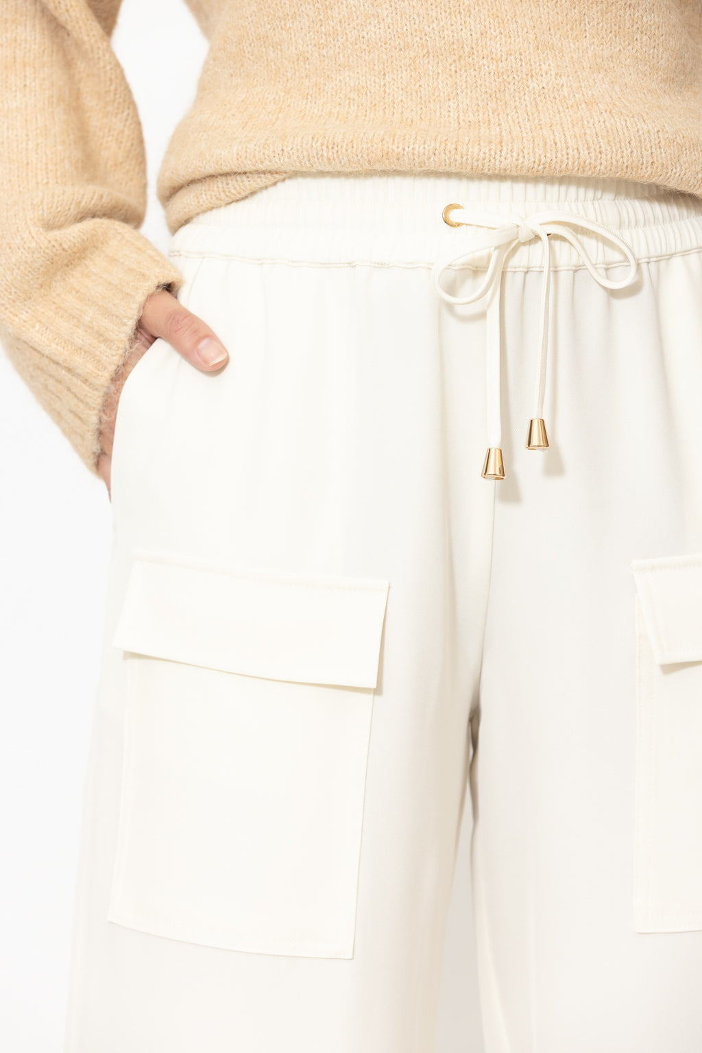 Ivory Lustra Cargo Pant