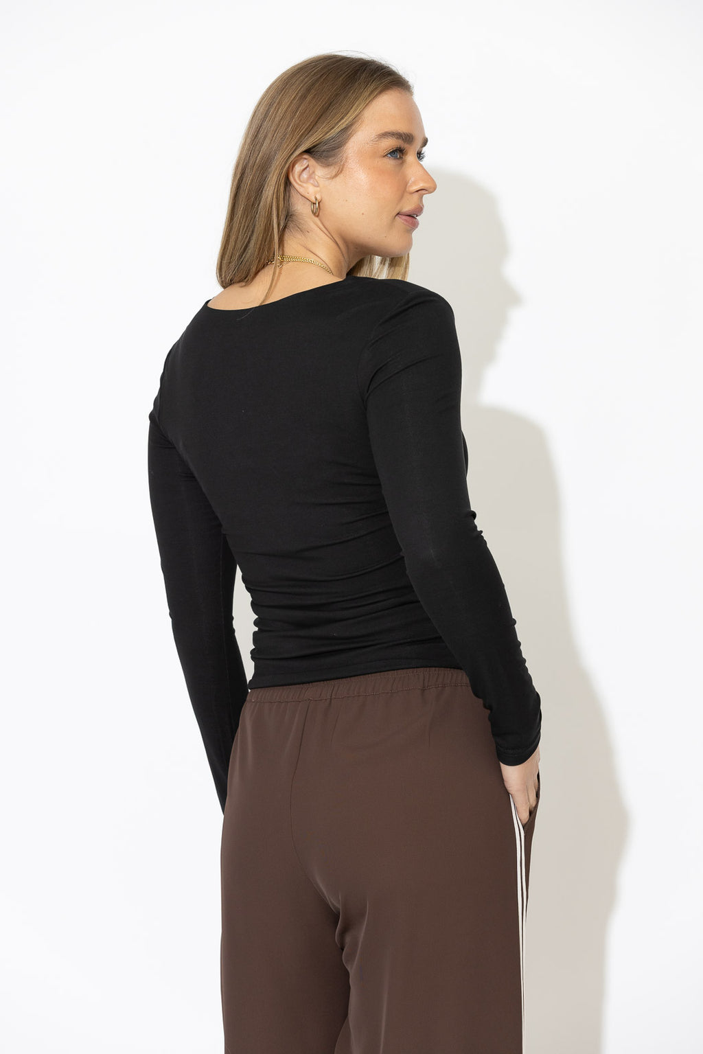 Black Tencel Zip Envy Top