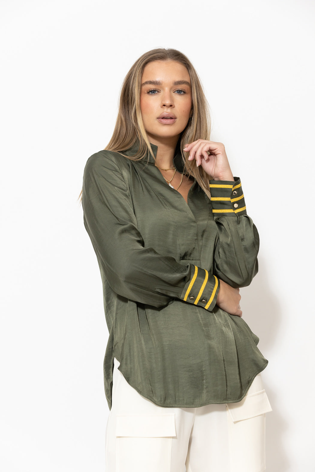 Khaki Glow Military Blogger Shirt