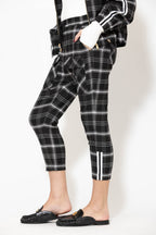 Black/White Cargo Capri Pant