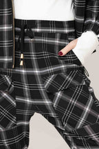 Black/White Cargo Capri Pant