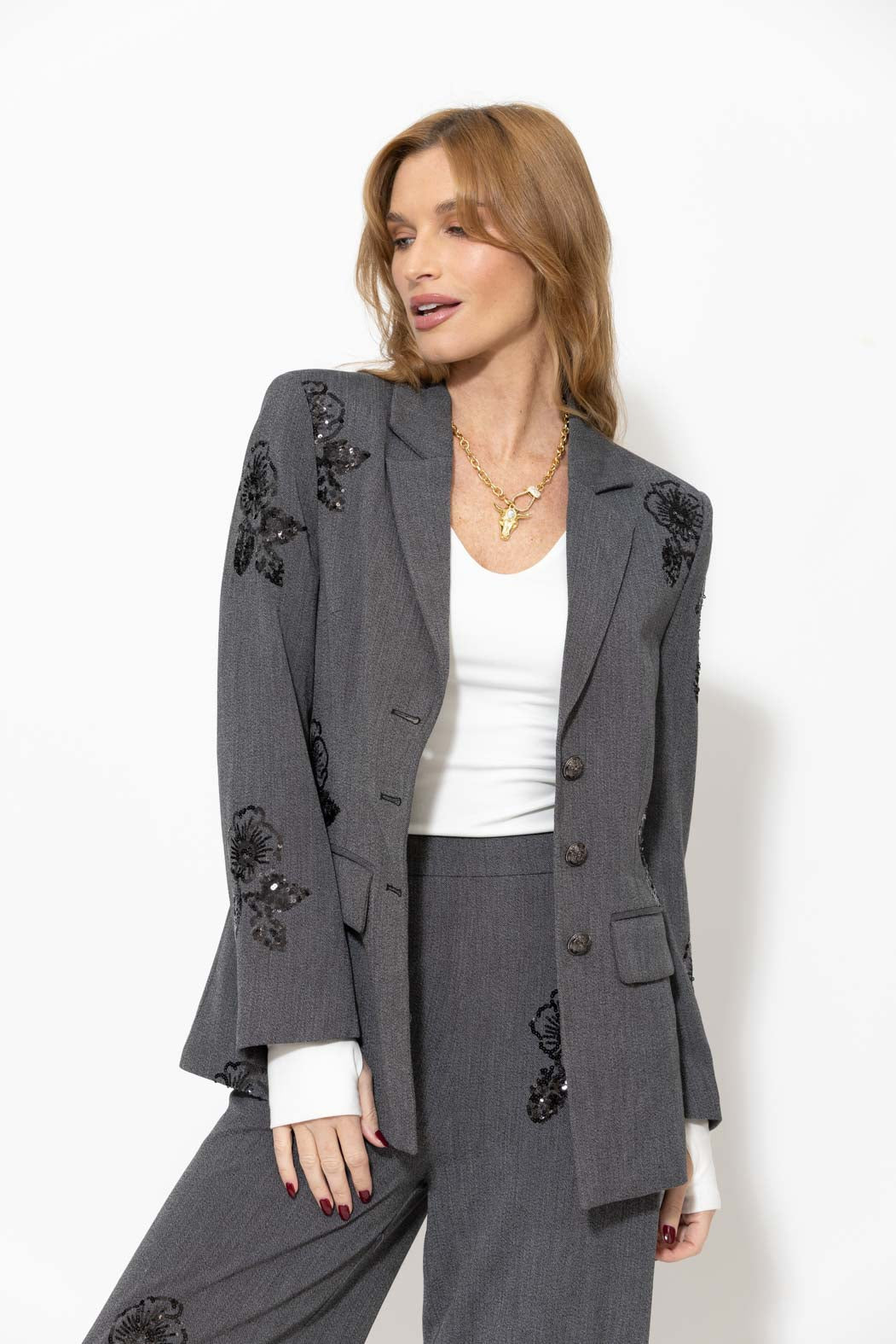 Grey Sequin Blazer