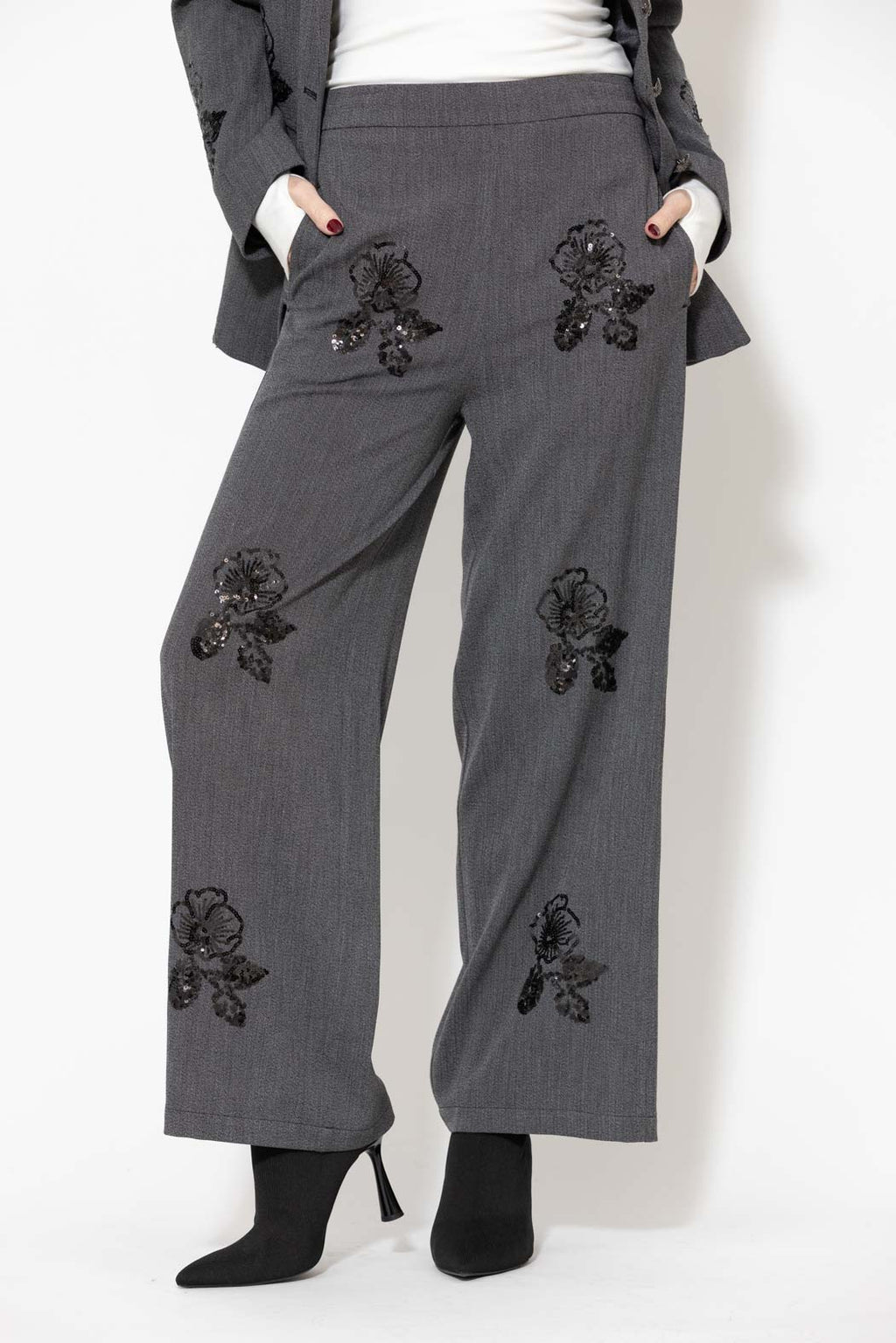 Grey Sequin Pant