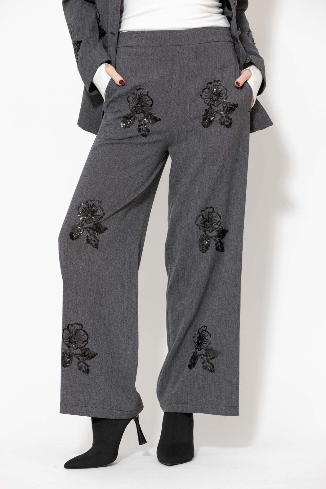 Grey Sequin Pant