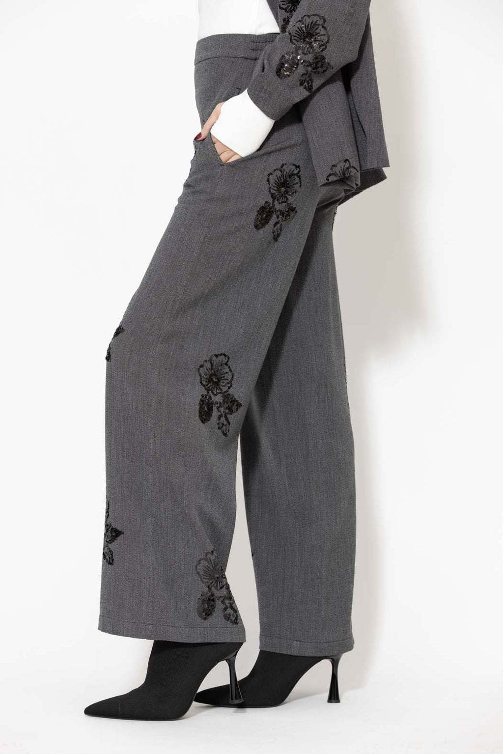 Grey Sequin Pant