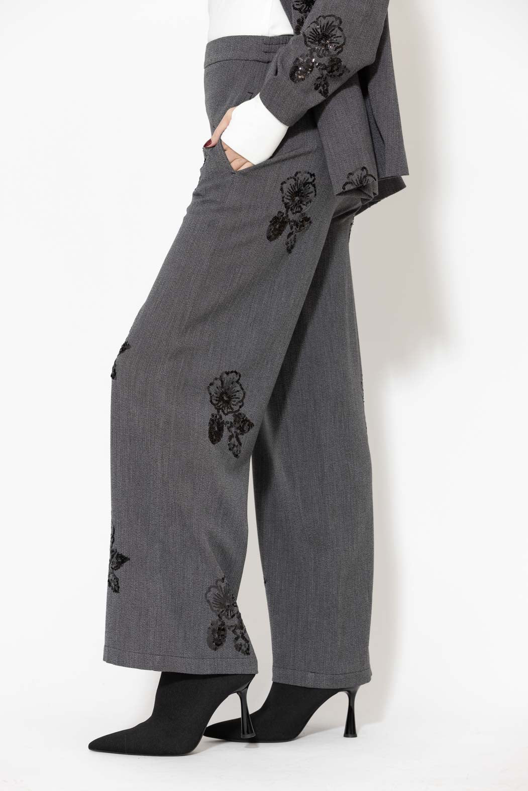 Grey Sequin Pant