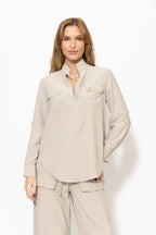 Beige Luxury Cargo Blogger Shirt