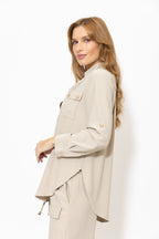 Beige Luxury Cargo Blogger Shirt