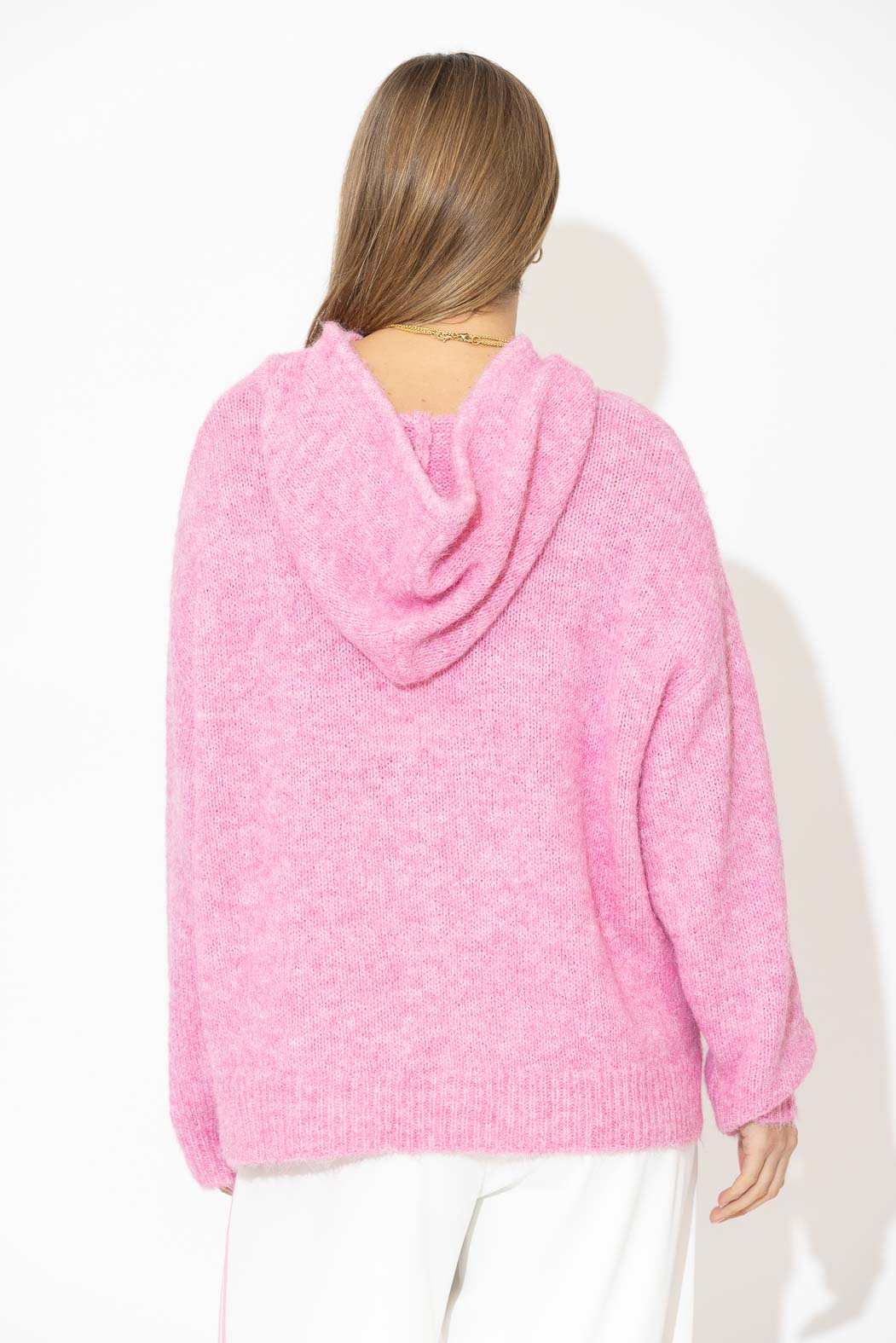 Pink Fluffy Hooded Jumper