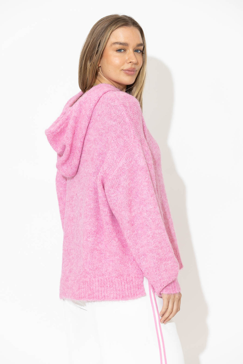 Pink Fluffy Hooded Jumper